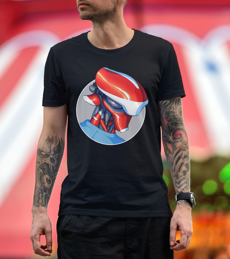 Sykosan Mecha Fantasy Red Helmet T-Shirt