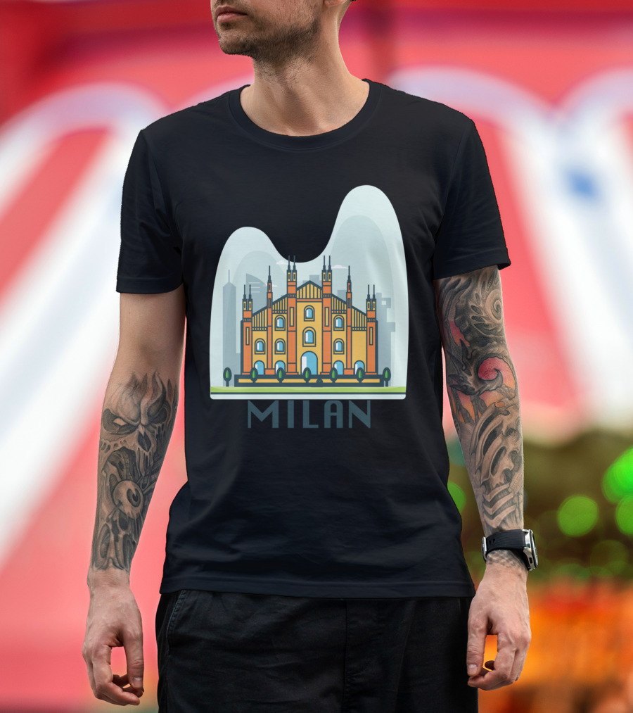 Milan Cathedral Duomo Illustration City Skyline T-Shirt