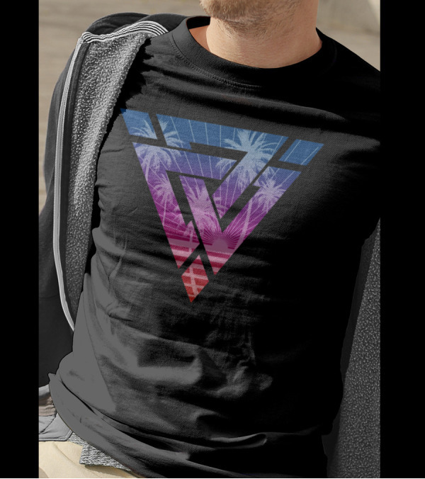 Palm Tree Geometric Tropical Vibe T-Shirt