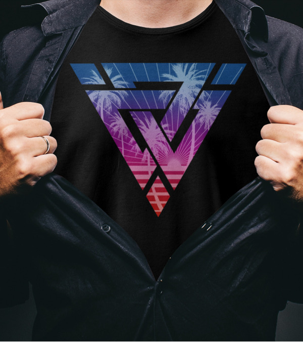 Palm Tree Geometric Tropical Vibe T-Shirt