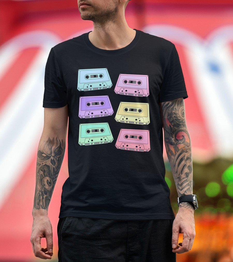 Retro Multi Colored Mixtapes Cassette Set T-Shirt