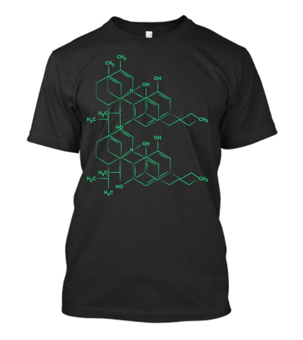 Multiple C.B.D. Atoms Chemical Structure Diagram T-Shirt