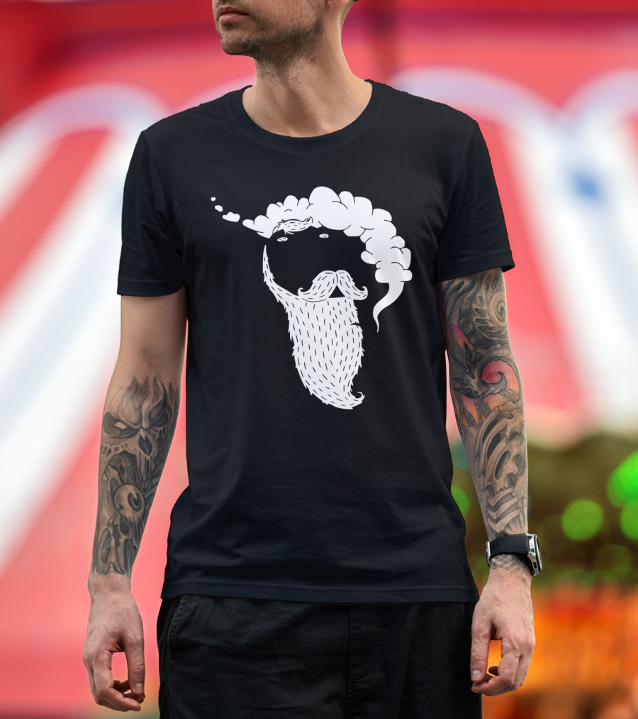T Rex Smoking Pipe With Beard And Mustache T-Shirt