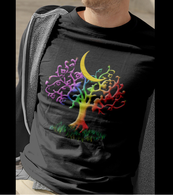 Pride Tree Of Life Rainbow Crescent Moon T-Shirt