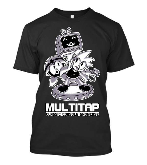 MULTITAP Classic Console Showcase CRT Retro Gaming Characters T-Shirt