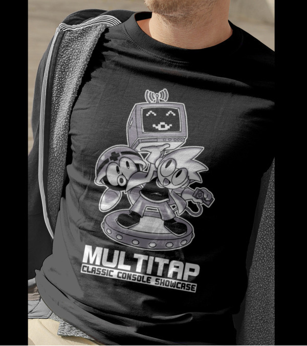 MULTITAP Classic Console Showcase CRT Retro Gaming Characters T-Shirt