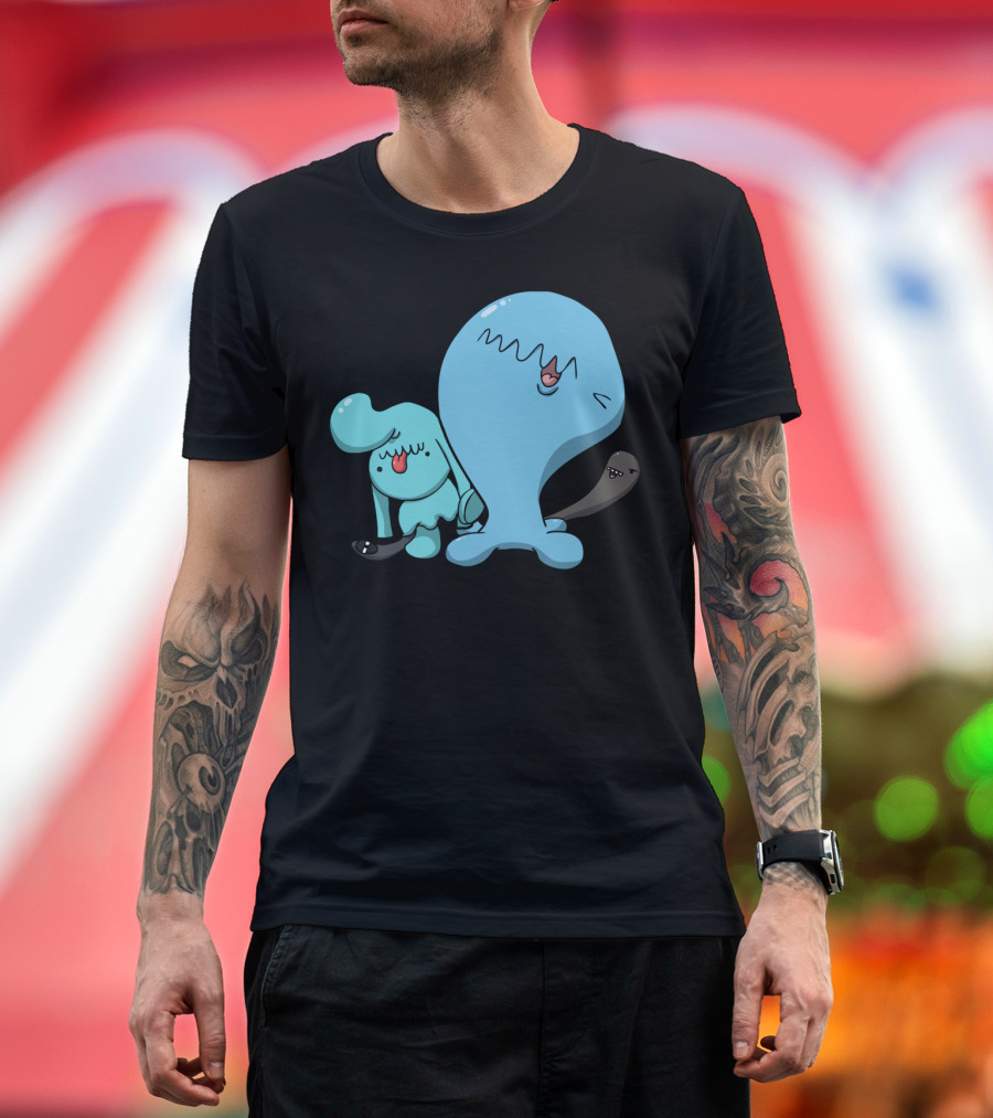 Wobbuffet and Wynaut Pokémon Fan Art WOOOOOBBA T-Shirt