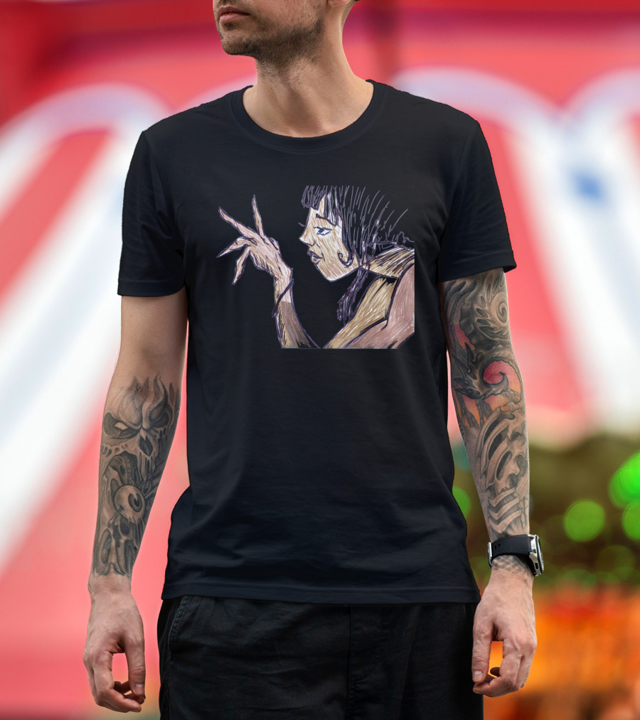 Lady Luck Artistic Profile Sketch T-Shirt