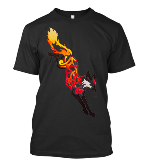 Flaming Celtic Fox Fire T-Shirt