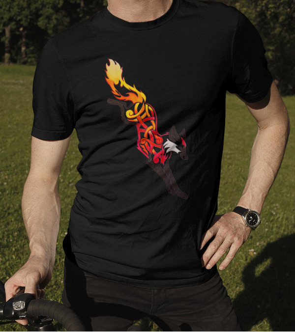 Flaming Celtic Fox Fire T-Shirt