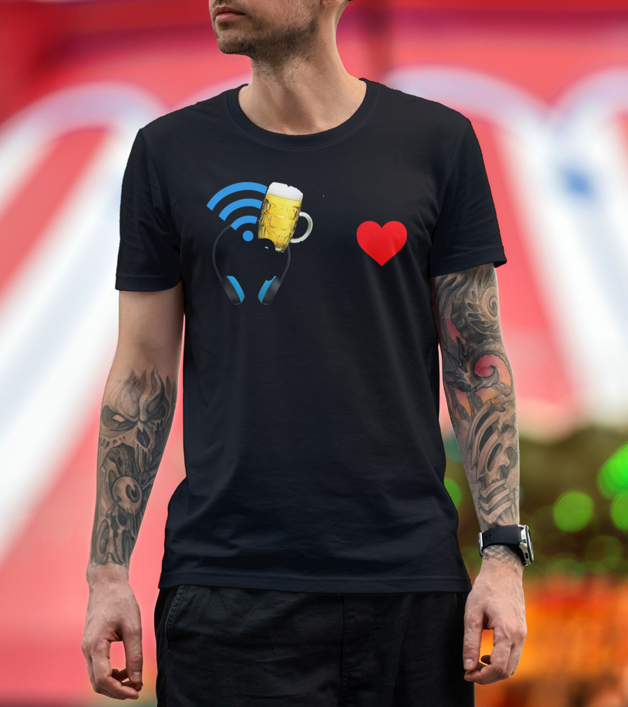 WiFi Beer Gaming Headphones Greater Than Love T-Shirt