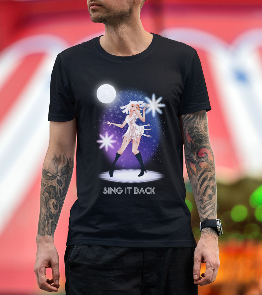 Sing It Back Disco Diva Under Neon Stars T-Shirt