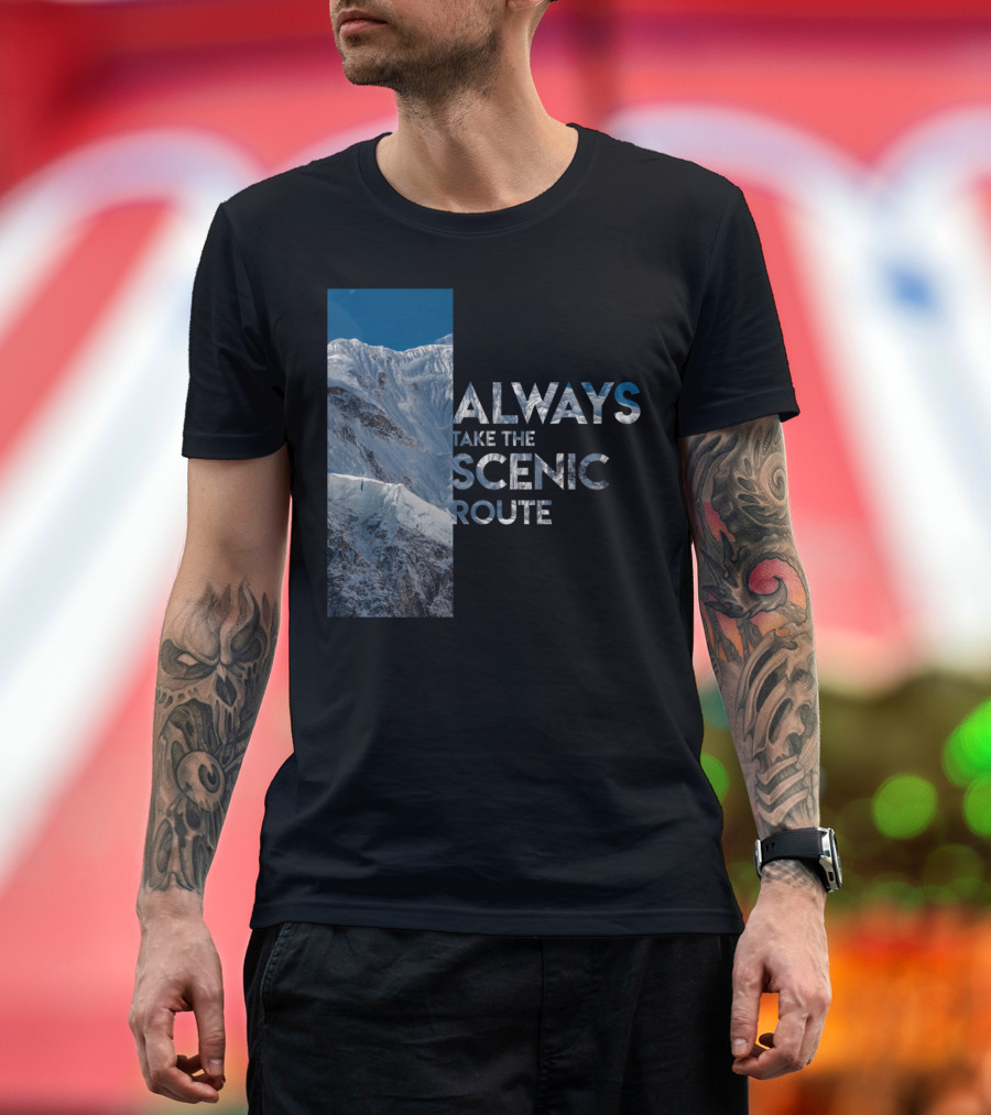 Always Take The Scenic Route Mountain View T-Shirt