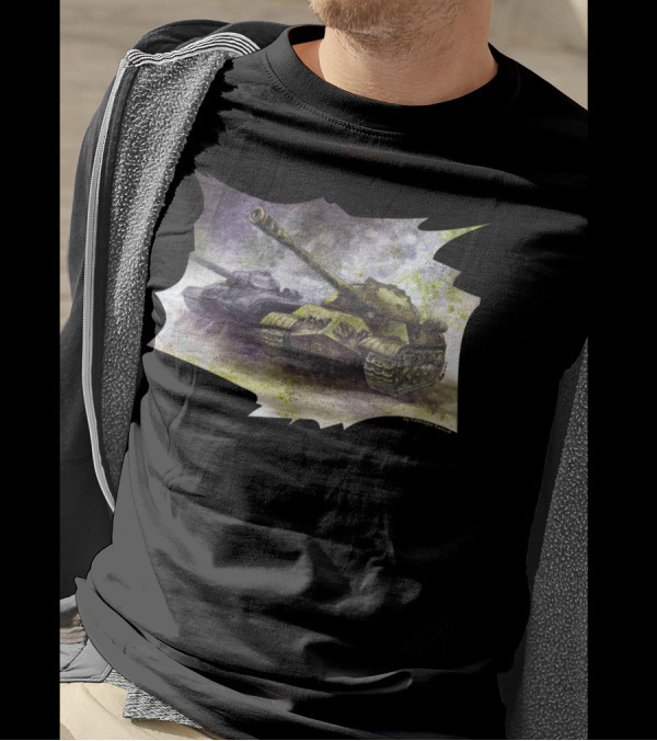 IS 3 Tanks Watercolor Battle Scene T-Shirt