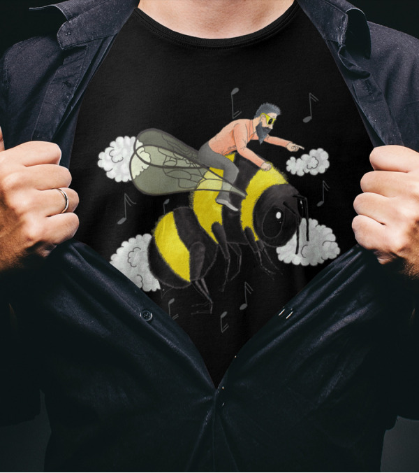 Flight Of The Bumblebee Rider Nicolai Music Notes Clouds T-Shirt