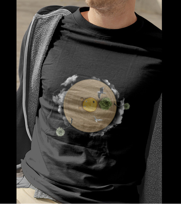 Islands In The World Beach Clouds Trees Birds T-Shirt