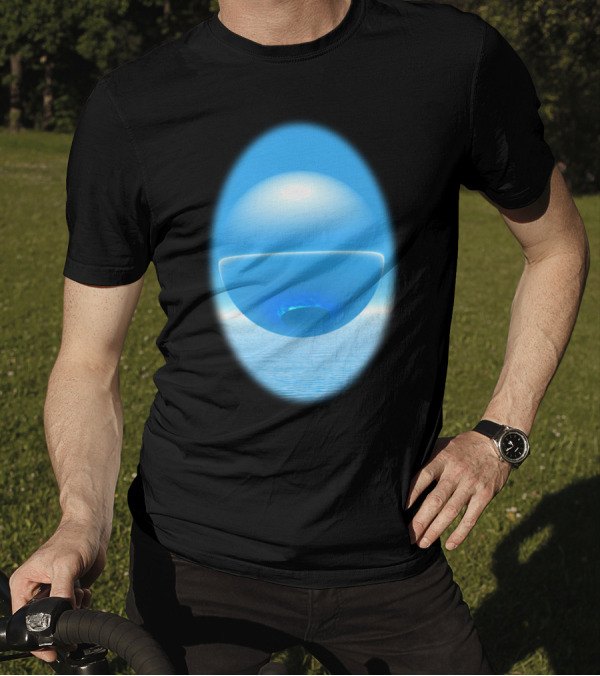 Floating Orb Over Reflected Ocean Horizon T-Shirt