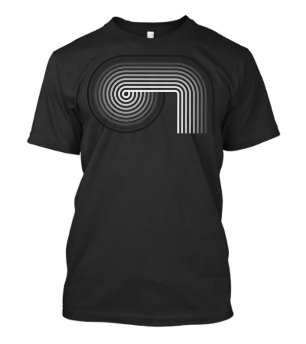 Retro Grayscale Spiral Lines T-Shirt