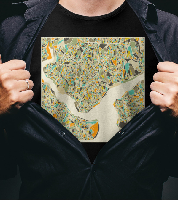 ISTANBUL MAP COLORFUL CITY SCAPE T-Shirt