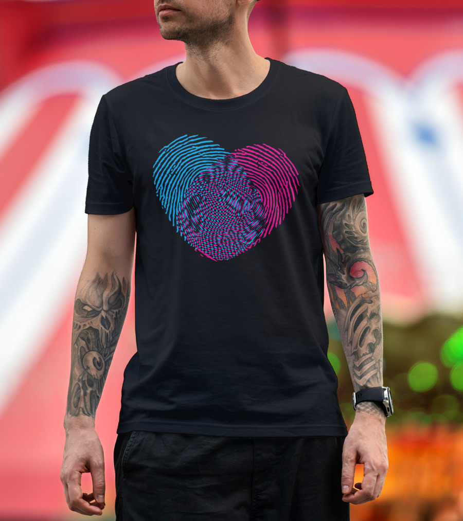 Love Heart Fingerprint Fusion T-Shirt