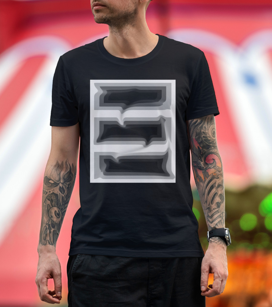 Deep Dive Monochrome Layered Abstract Gradient Illusion T-Shirt