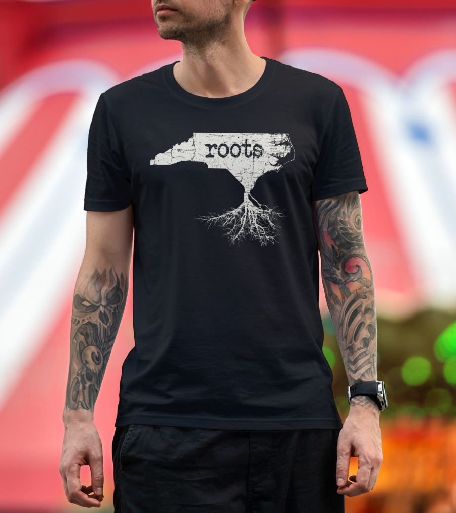 North Carolina Roots Vintage Style Map Image T-Shirt