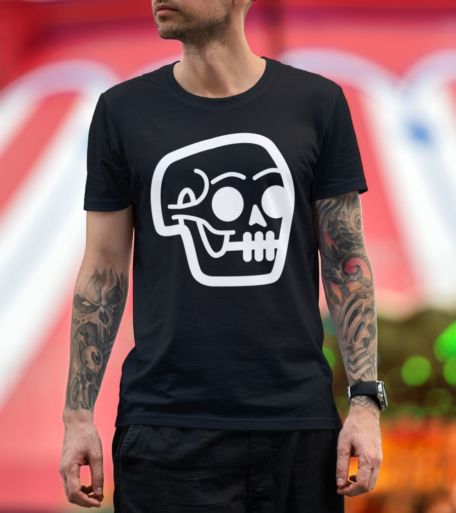Skll Skull Outline Bold Minimalist T-Shirt