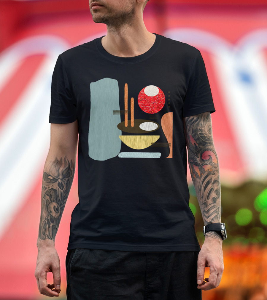 Retro Abstract Geometric Shapes Art Deco T-Shirt