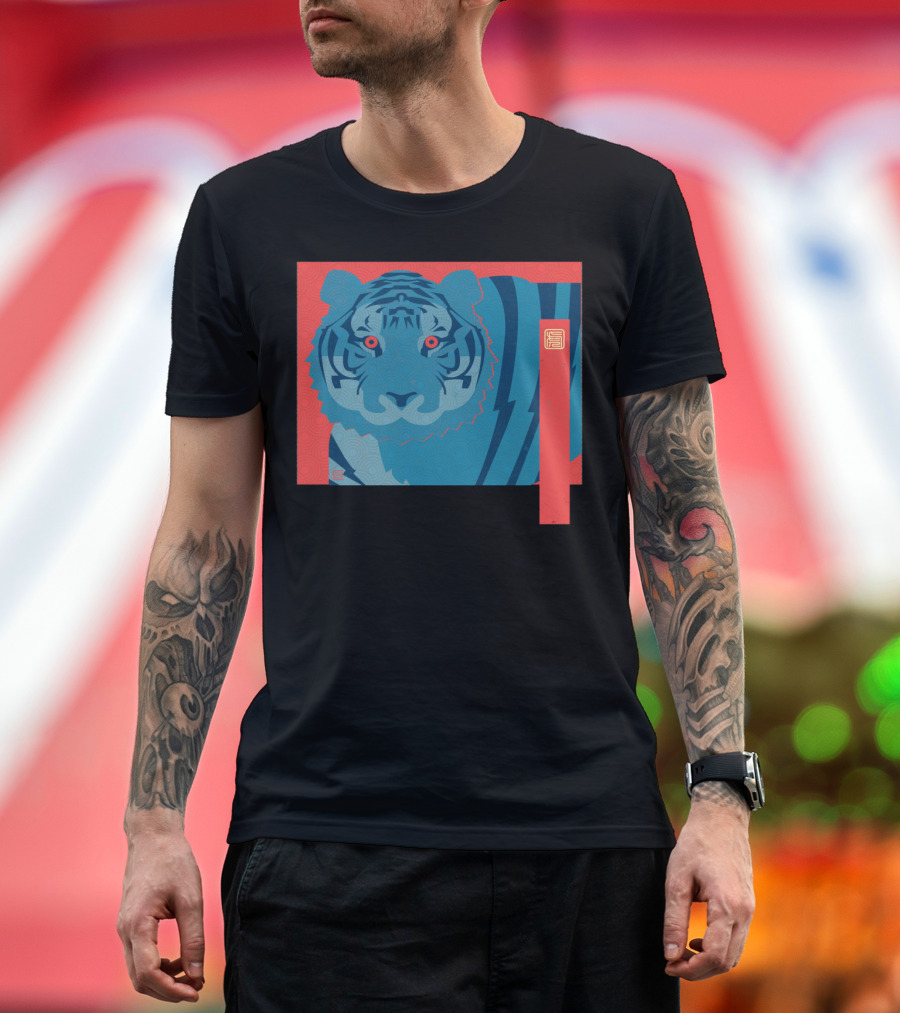 Year Of The Tiger Blue and Red T-Shirt