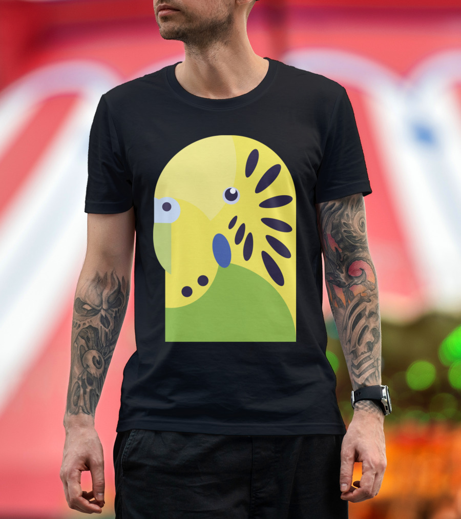 Yellow Budgerigar Parrot Profile T-Shirt