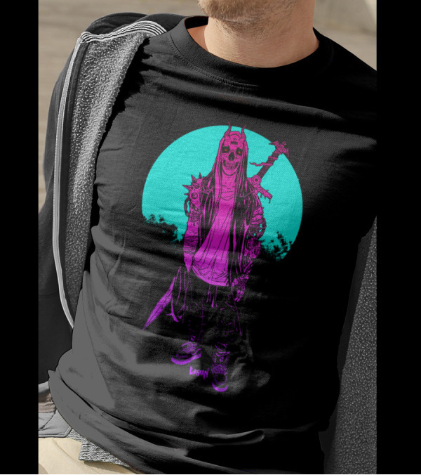 Nothing More Than A Machine Neon Cyberpunk Warrior T-Shirt