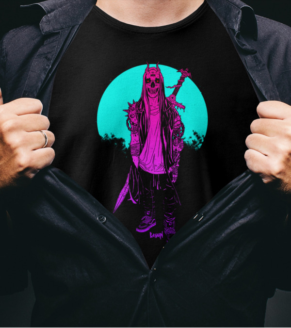 Nothing More Than A Machine Neon Cyberpunk Warrior T-Shirt