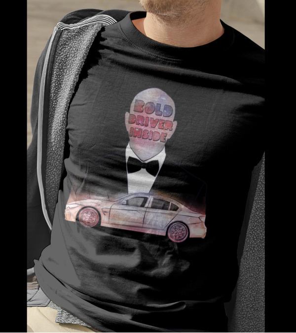 Bold Driver Inside TripleTees Car Silhouette Galaxy Tuxedo T-Shirt