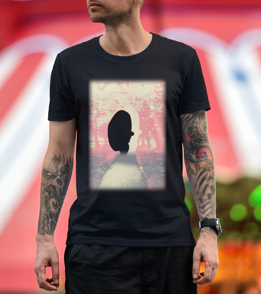 Pastel Tone and Black Shadow Forest Path Contrast T-Shirt