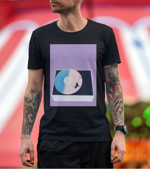 Premium T-Shirt: Pastel Vintage Record Player on Lavender Background T-Shirt Pastel Vintage Record Player on Lavender Background T-Shirt