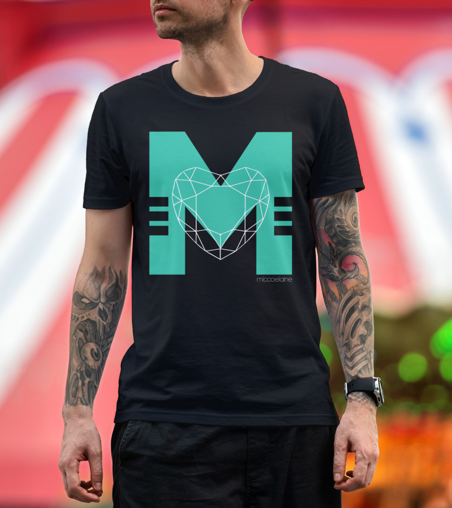 Diamond Heart Geometric M by Miccoelaine T-Shirt
