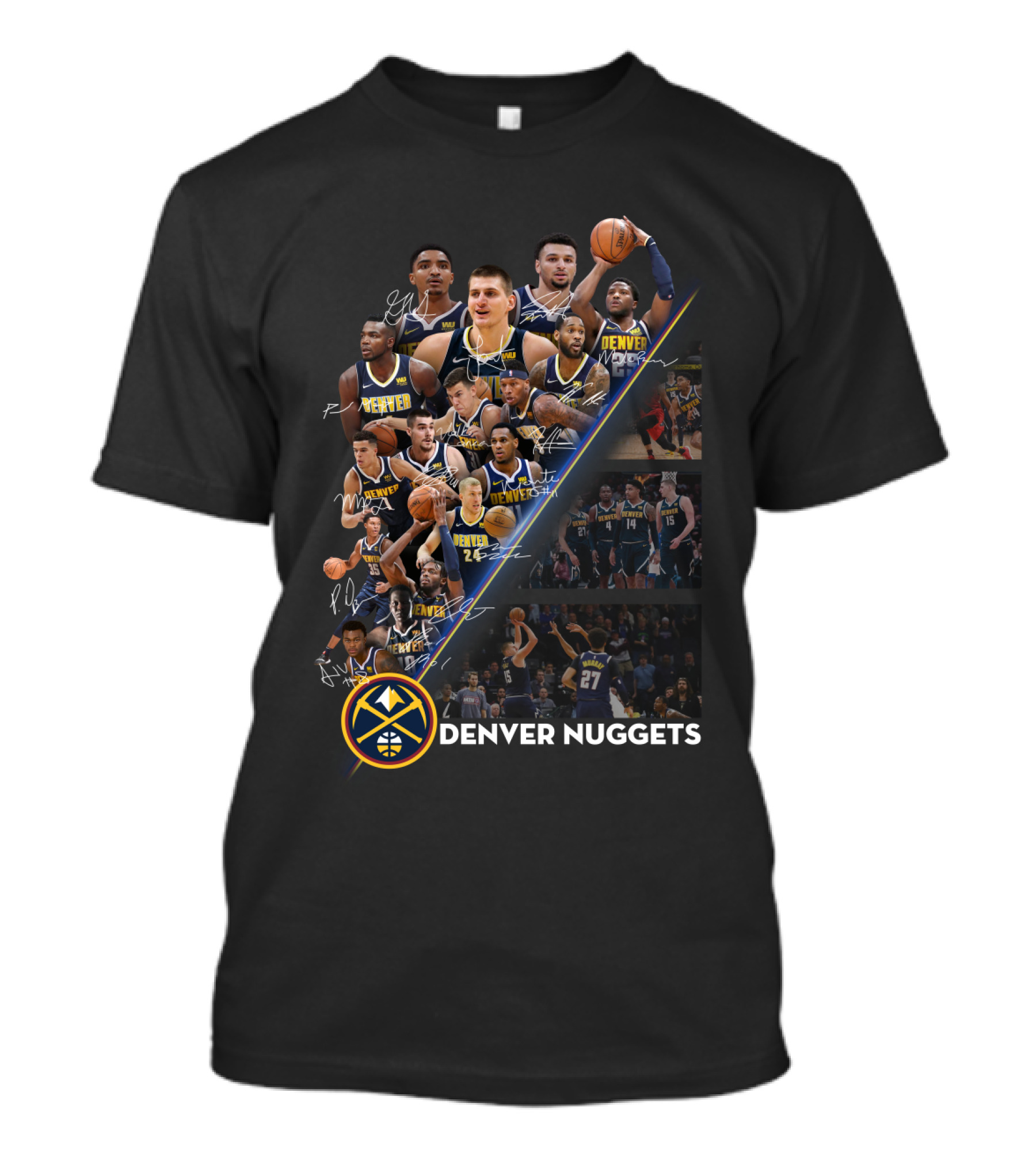Denver Nuggets Team Players Signatures And Logo Collection T-Shirt