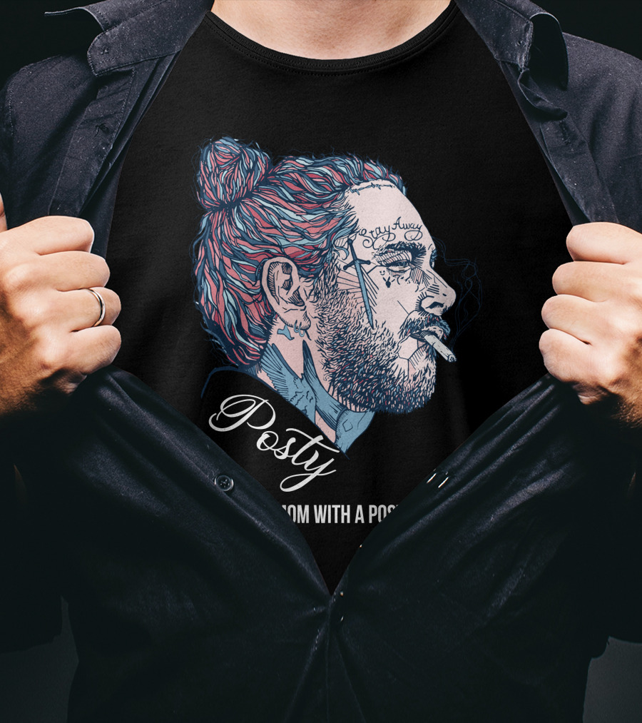 Posty Just A Good Mom With A Posty Playlist T-Shirt