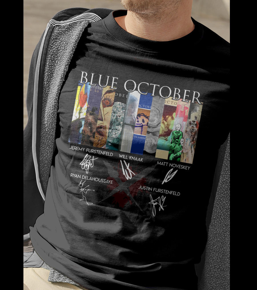 Blue October Jeremy Furstenfeld Will Knaak Matt Noveskey Ryan Delahoussaye Justin Furstenfeld T-Shirt