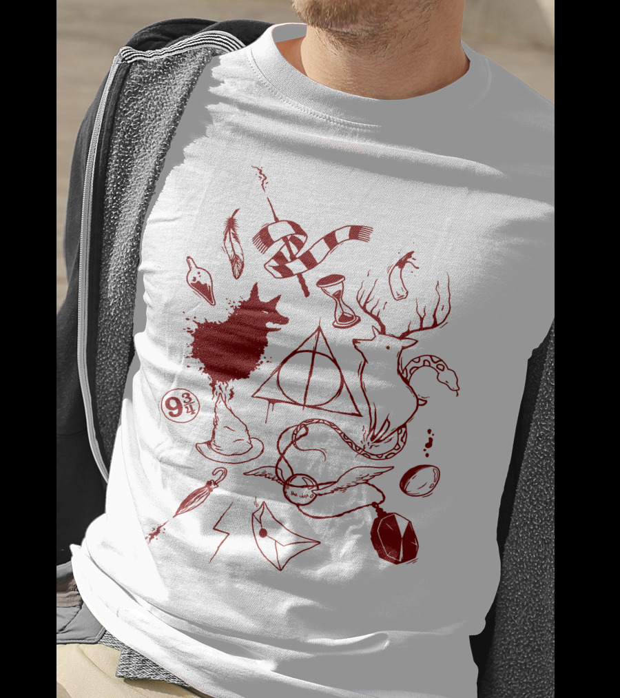 Marauder's Enchantment Wizardry Icons With Hogwarts Elements And Magical Creatures T-Shirt