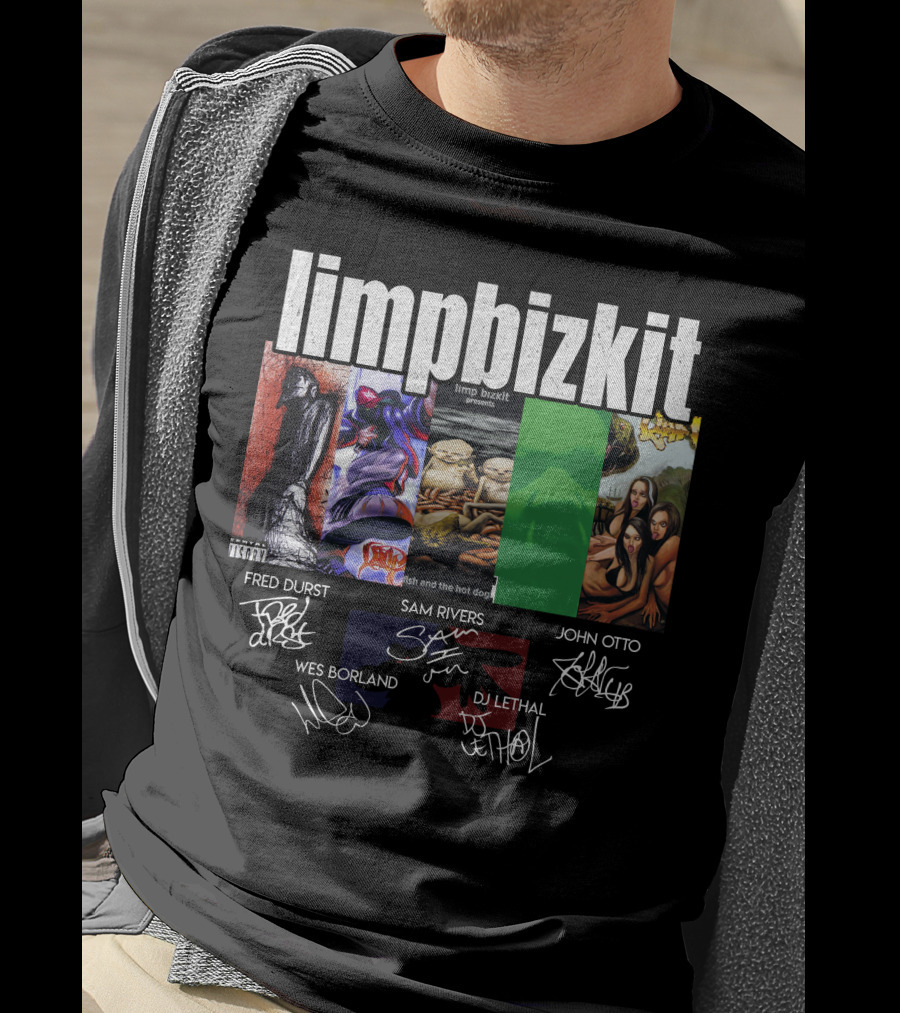 Limp Bizkit Significant Other And Chocolate Starfish Album Art With Fred Durst Sam Rivers John Otto Wes Borland Dj Lethal Signatures T-Shirt