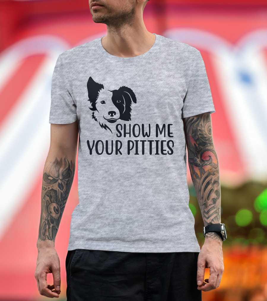 Show Me Your Pitties Dog Face Silhouette T-Shirt