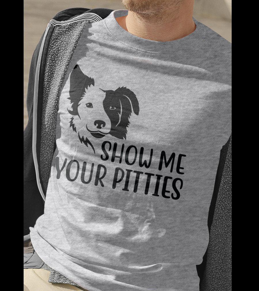 Show Me Your Pitties Dog Face Silhouette T-Shirt
