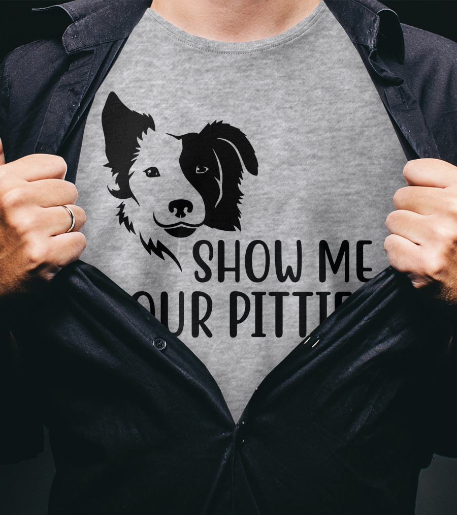 Show Me Your Pitties Dog Face Silhouette T-Shirt