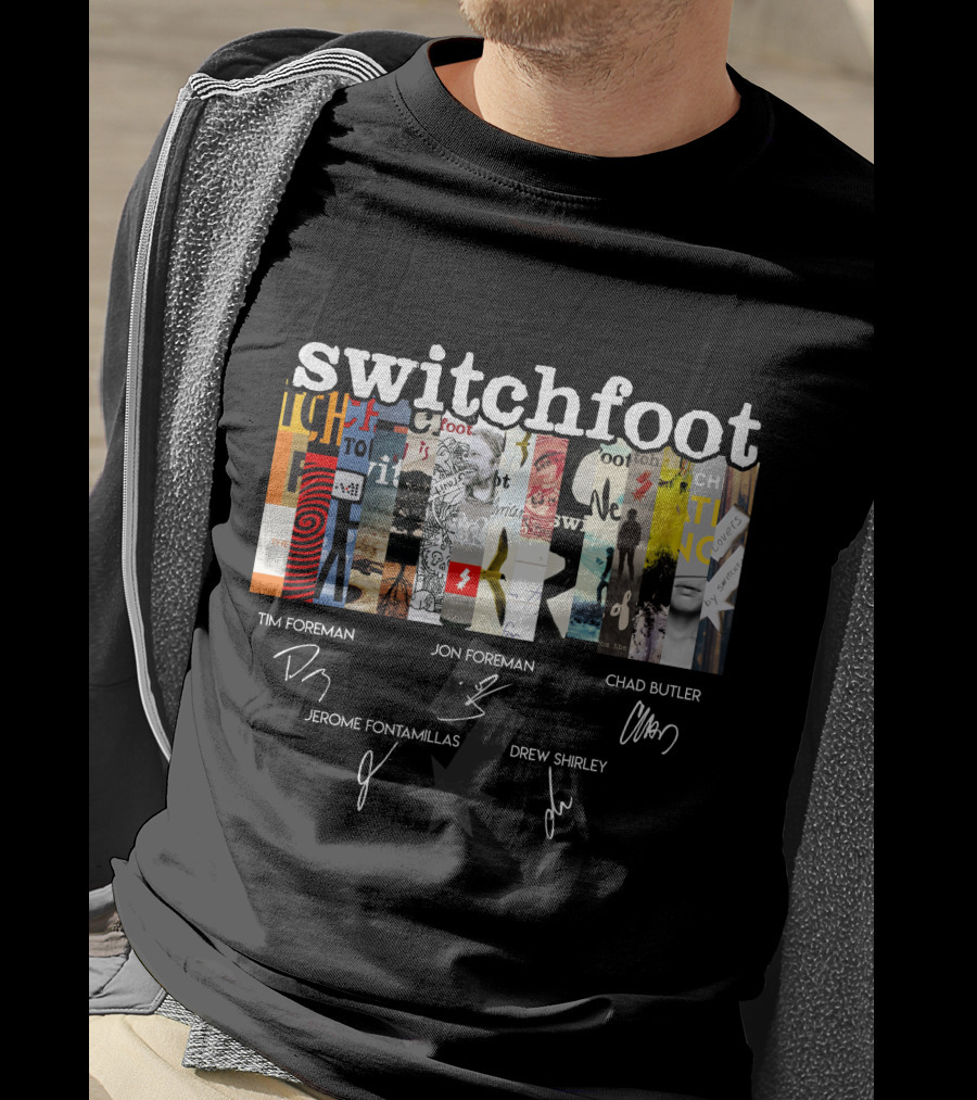 Switchfoot Album Collage With Band Member Signatures T-Shirt