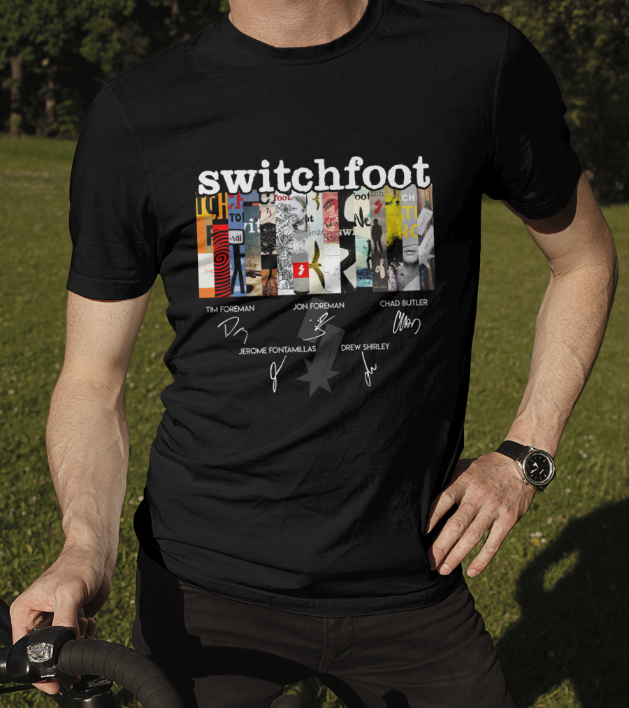 Switchfoot Album Collage With Band Member Signatures T-Shirt