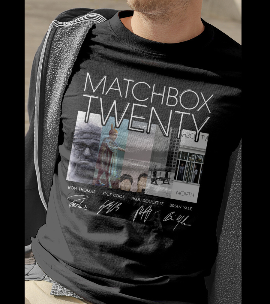 Matchbox Twenty More Than You Think You Are North Albums Signatures Ron Thomas Kyle Cook Paul Doucette Brian Yale T-Shirt