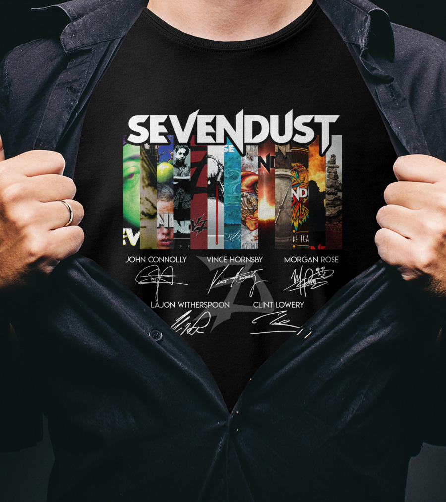 Sevendust John Connolly Vince Hornsby Morgan Rose Lajon Witherspoon Clint Lowery T-Shirt
