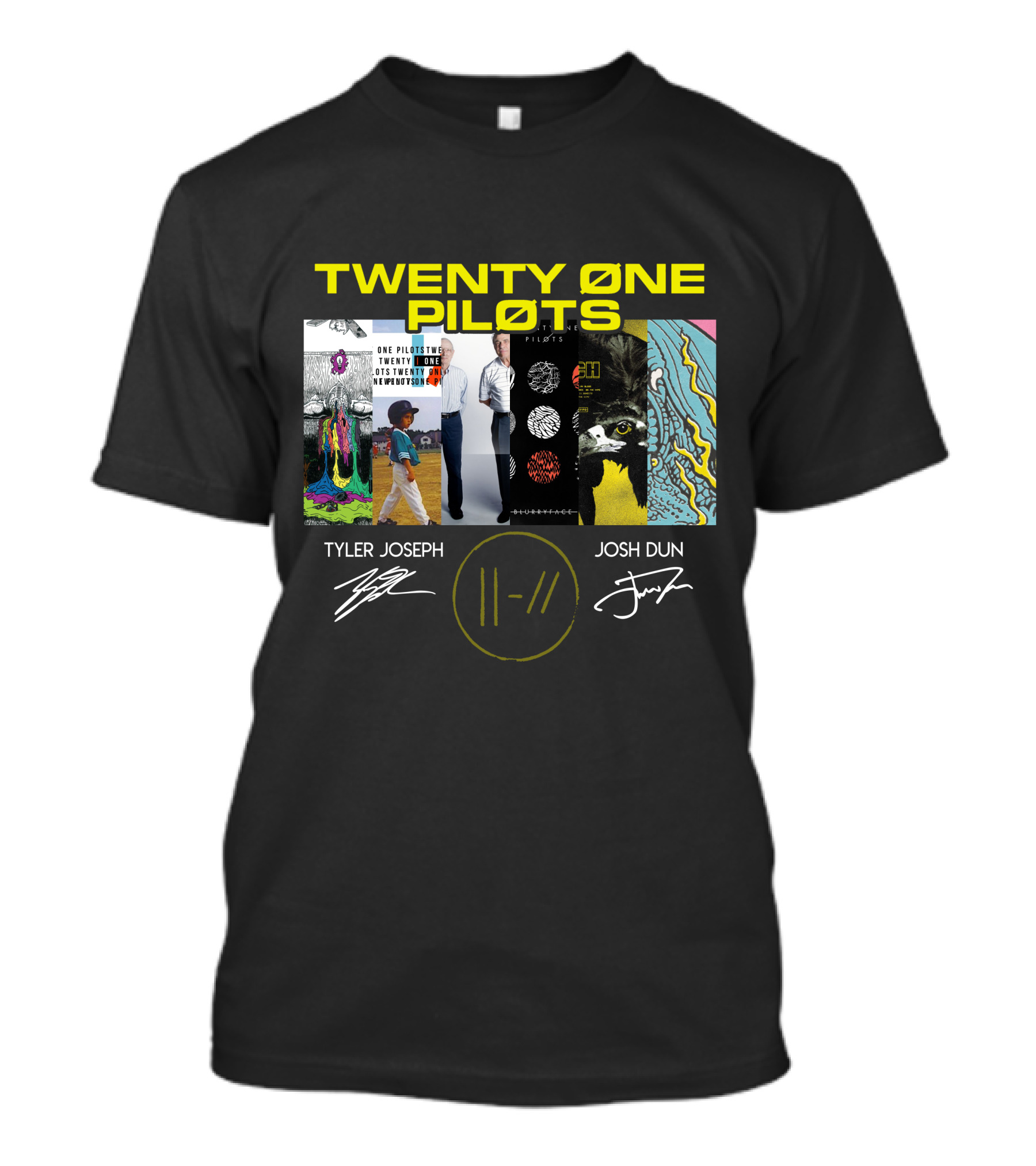 Twenty Øne Piløts Album Art And Signatures Tyler Joseph Josh Dun T-Shirt