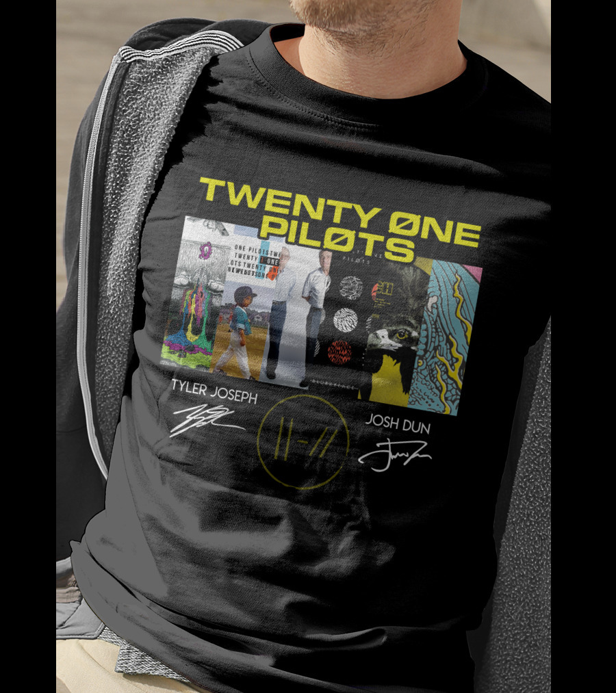 Twenty Øne Piløts Album Art And Signatures Tyler Joseph Josh Dun T-Shirt